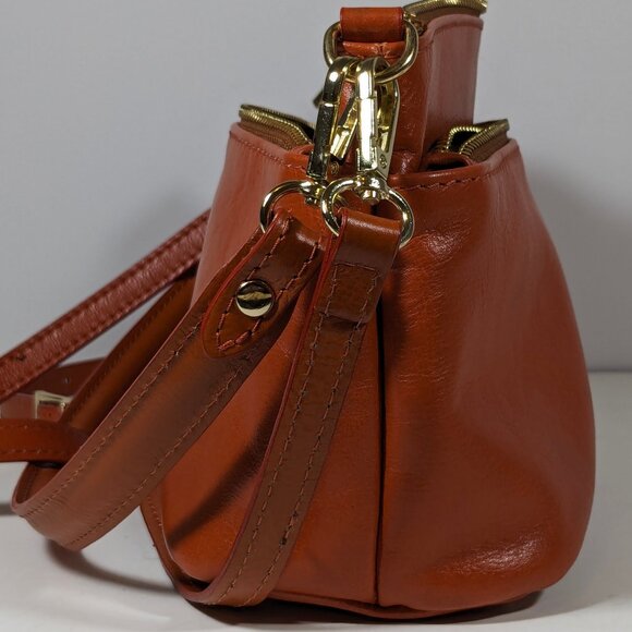 Divina Firenze Genuine Leather Crossbody Bag Made In Italy - Picture 6 of 14